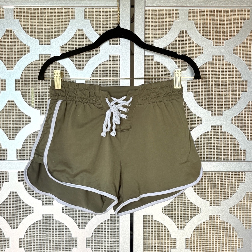 Rue21 Olive Shorts with White Accents